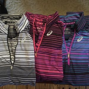 💥Bundle of 3 ASICS quarter zip pullovers. Size M